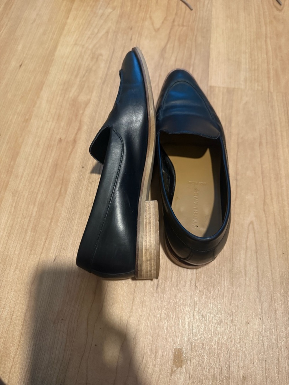 Everlane Black Leather Women's Slip-On Loafers